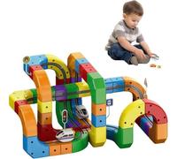 Clickrail Electric Train Set, Flexible Race Track, 3D Embedded Layouts Train Track Set for Kids, Gravity-Defying Motorized Car & Rail Cube Building Toy(123pcs)