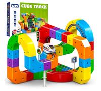 Clickrail Electric Train Set Flexible Race Track, Creative Rail Building Toy With Usb Rechargeable Electric Train, Stem Educational Car Track For Kids And Families.(81PCS)