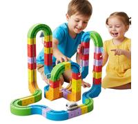 Clickrail Electric Train Set - Magnetic Train Track Set - 3D Magic Flexible Race Track - DIY Track Fusion Train Set with Train and Traffic Signs - STEM Building Car Track Toys for Kids