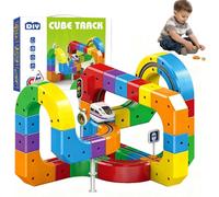 Clickrail Electric Train Set, Track Fusion Toy, DIY Cube Track with Gravity-Defying Motorized Train, 3D Embedded Layouts, Easter Birthday Gifts for Kids