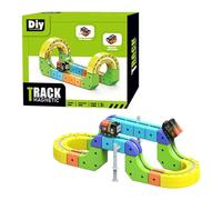 Clickrail Electric Train Set, Track Fusion Toy for Kids Magic Rail Cube Train Set, With Gravity-Defying Motorized Train, 3D Embedded Layouts Train Track Set, DIY Cube Track (02-62PCS)