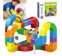 Clickrail Electric Train Set,Track Fusion Toy,Magic Cube Track Building Toys with Gravity-Defying Motorized Train,DIY 3D Embedded Flexible Race,Educational for Boys & Girls Ages 3-8(81)