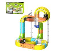 Clickrail Electric Train Set, Track Fusion Toy, Magic Rail Cube Train Set, 3D Embedded Layouts Train Magnetic Track Set, with Gravity-Defying Motorized Rail Locomotive, for Kids (105PCS)