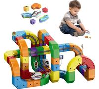 Clickrail Electric Train Set - Track Fusion Train Toy, Magic Rail Cube Train Set, DIY Cube Track with Motorized Train, 3D Embedded Layouts Track Toy, STEM Learning Gift for Kids Boys Girls(123PCS)