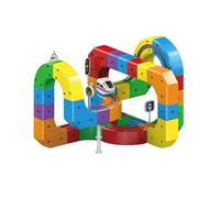 Clickrail Electric Train Set, With Multiple Specifications, Multicolor, Gravity-Defying Motorized Car & Rail-Cube Building Toy, 3d Embedded Layouts Train Track Set, Light & Sound, For Kid's 456789+