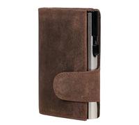 Clicksafe Münzbörse, Unisex Billfold, Braun/Silber, 10,0 x 6,5 x 2,5 cm - 962305