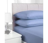 clicktostyle® LUXURY 100% PURE NATURAL EGYPTIAN COTTON FITTED SHEETS T200 PERCALE THREAD COUNT 200 SINGLE DOUBLE KING SUPER KING (Super King, Sky Blue)