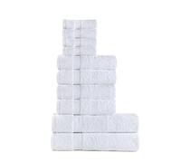 clicktostyle Pure Cotton 10 Piece Thick Highly Absorbent Towel Bale Set 4 Face 4 Hand 2 Bath Towels (Snowy White)
