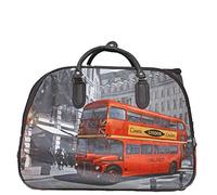 clicktostyle Unisex Holdall Travel Bags Hand Luggage Cabin Size Flight Bag Trolley Dimensions: 52cmx30cmx37cm (London Bus T004)
