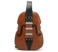 clicktostyle Unisex Violin Shaped Backpack Women Stylish Rucksack Bag Shoulder Handbag 2406 (Brown)