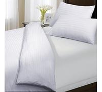clicktostyle WHITE COLOUR EGYPTIAN COTTON T300 PAIR OF PILLOW CASES SATIN STRIPE