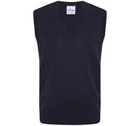 clicktostyles School Uniform Unisex Boys Girls Kids V Neck Knitted Sleeveless Tank Top Jumper (Navy Blue, 38 (Medium))