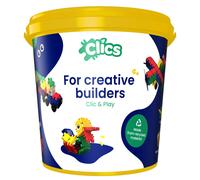 Clics construction toys for children from 3 years, creative educational toys in a 160 piece set, building blocks for girls and boys, Montessori STEM toys, durable toys made from recycled material