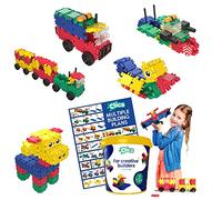 Clics construction toys for children from 3 years, creative educational toys in a 160 piece set, building blocks for girls and boys, Montessori STEM toys, durable toys made from recycled material