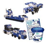 Clics Police Edition - 135 Piece Construction Toy Set for Ages 3+ - Boys & Girls Educational Building Blocks - Durable Montessori STEM Toys, Blue and White