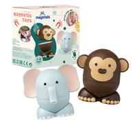 Magimals Safari - Interactive & Magnetic Animals to connect together (6 pieces). Fun and creative bath toys for your child - Safe and squeezable.