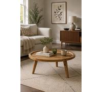 Cliddesden Light Mango Wood Round Coffee Table 70Cm