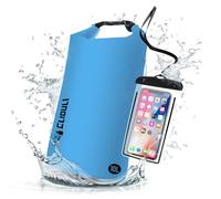 Cliduli Waterproof Dry Bag,Roll Top Blue Small Waterproof Backpack 2L/5L/10L/20L/30L/40L Floating Lightweight Bags for Kayaking, Boating, Fishing, Swimming Camping with Waterproof Phone Case