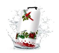 Cliduli Waterproof Dry Bag,Roll Top Christmas Poinsettia Flower Pine Cones Waterproof Backpack 5L/10L/20L Floating and Lightweight Bags for Kayaking, Boating, Fishing, Swimming and Camping