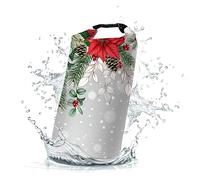Cliduli Waterproof Dry Bag,Roll Top Christmas Poinsettia Flower Pine Cones Waterproof Backpack 5L/10L/20L Floating and Lightweight Bags for Kayaking, Boating, Fishing, Swimming and Camping