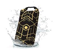 Cliduli Waterproof Dry Bag,Roll Top Yellow Modern Abstract Geometric Print Waterproof Backpack 5L/10L/20L Floating and Lightweight Bags for Kayaking, Boating, Fishing, Swimming and Camping