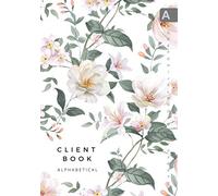 Client Book Alphabetical: A5 Medium Hair Stylist Notebook Organizer with Alphabet Index | Beautiful Gentle Flower Design White