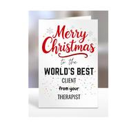 Client card from Therapist, Merry Christmas to the World's Best, gifts for men, women, greetings card, female, male, him, her, presents, A5-260a_126