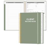 Client Record Book - Hair Stylist Client Profile Book-Binder and Client Record Cards with A-Z Alphabetical Tabs for Salons, Hair Stylist, Nail, Small Business, Green
