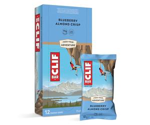 CLIF BAR Blueberry Almond Crisp Plant Based Energy Bars, 12 x 68 g | with 11 g Protein for Running, Marathon Training, Cycling & Endurance Sports