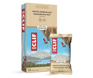 CLIF BAR White Chocolate Macadamia Nut Plant Based Energy Bars, 12 x 68 g | with 9 g Protein for Running, Marathon Training, Cycling & Endurance Sports
