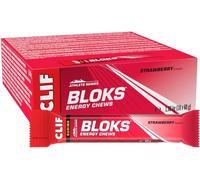 CLIF BLOKS Energy Chews | Strawberry | Plant Based | Quick Energy for Cycling and Running | Workout Snack | 18 x 60 g