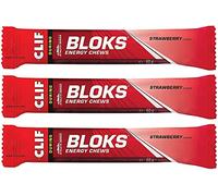 Clif Bloks Energy Chews Strawberry - Sports Supplements, 60 g (Strawberry - 3 Packs)