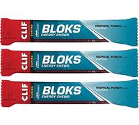 Clif Bloks Energy Chews Tropical Punch with Caffeine Sports Supplements, 60 g (Tropical - 3 Packs)