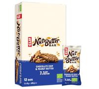 CLIF Nut Butter Bar | Protein Bar with 7g Plant Protein | Chocolate Chip & Peanut Butter | Organic Snack Bars for On-the-Go | 12 x 50 g