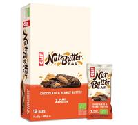 CLIF Nut Butter Bar | Protein Bar with 7g Plant Protein | Chocolate & Peanut Butter | Organic Snack Bars for On-the-Go | 12 x 50 g