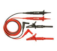 Cliff 1.25M Two Lead Set Fused Probes to 90° 4mm Plugs + Clips CAT III