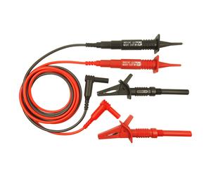 Cliff 1.25M Two Lead Set Fused Probes to 90° 4mm Plugs + Clips CAT III