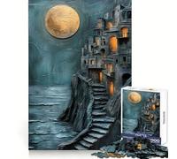 Cliff City And Full Moon 1000 Pieces Puzzles for Adults Strong Logic Tight Connection Joyful Challenge Thoughtful Gift (38x52cm)