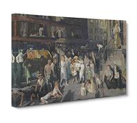 Cliff Dwellers By George Bellows Canvas Print for Living Room Bedroom Home Office Décor, Wall Art Picture Ready to Hang, 30 x 20 Inch (76 x 50 cm)