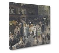 Cliff Dwellers by George Bellows Canvas Print | Gallery Wrapped 30mm Frame Wall Art | 14x14 inches | Ready to Hang | Modern Landscape Picture | Living Room Bedroom Lounge Office