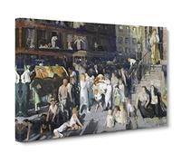Cliff Dwellers By George Bellows Canvas Print | Gallery Wrapped 30mm Frame Wall Art | 20x14 inches | Ready to Hang | Classic Landscape Picture | Living Room Bedroom Lounge Office