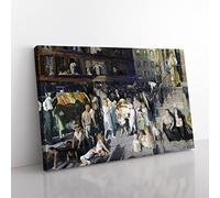 Cliff Dwellers By George Bellows Classic Painting Canvas Wall Art Print Ready to Hang, Framed Picture for Living Room Bedroom Home Office Décor, 76x50 cm (30x20 Inch)