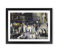 Cliff Dwellers By George Bellows Classic Painting Framed Print | A3 Black Framed Wall Art | Ready to Hang | Classic Landscape Picture | Living Room Bedroom Lounge Office