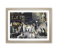 Cliff Dwellers By George Bellows Classic Painting Framed Wall Art Print, Ready to Hang Picture for Living Room Bedroom Home Office Décor, Oak A2 (64 x 46 cm)