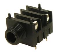 Cliff Electronic Components - Stackable 6.35mm (1/4") Mono Jack Socket With Nut, Kinked Legs, 2 Breaking Contacts
