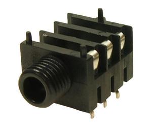 Cliff Electronic Components - Stackable 6.35mm (1/4") Stereo Jack Socket With Nut, Kinked Legs, 3 Breaking Contacts