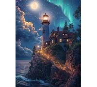 Cliff Lighthouse 200 Piece Jigsaw Puzzles For Adults, Fun Challenging & Brainteasing 200 piece Adult jigsaw puzzle, Impossible puzzles, Gift for Men/Women, Finished Size is 35x25cm