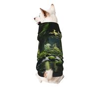 Cliff Moss Print Small Dogs Warm Hoodie, Soft And Breathable Sweatshirt, Easy To Wear Jumper For Winter And Fall, Cold Weather Hooded Coat Pullover