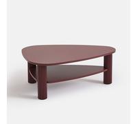 Cliff Oak Veneer and Solid Pine Two-Tier Coffee Table burgundy