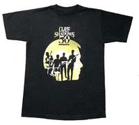 Cliff Richard and The Shadows 50Th Anniversary Tour Unisex O-Neck 100% Cotton Short-Sleeve T-Shirts Black S